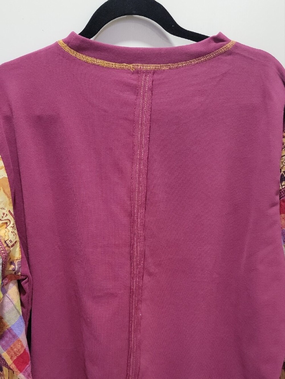 easel Patchwork-Sleeve Pullover Top - Picture 7 of 9